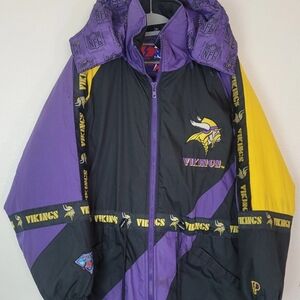 Vintage Minnesota Vikings NFL Starter Puff Quilted Jacket Sz L RARE COLLECTOR'S